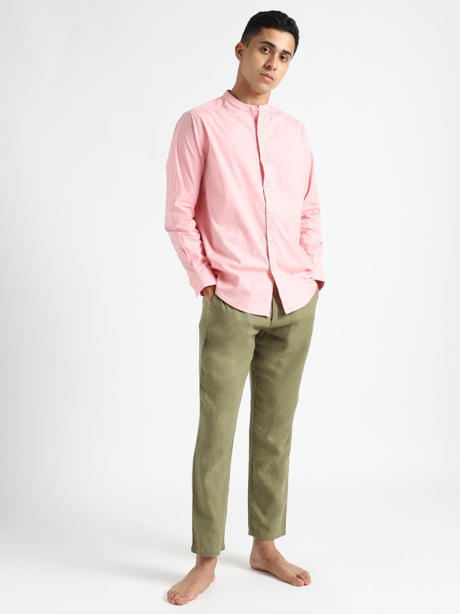 Pink Shirt - Organic Cotton & Naturally Dyed - Round Neck | Verified Sustainable by Brown Living™