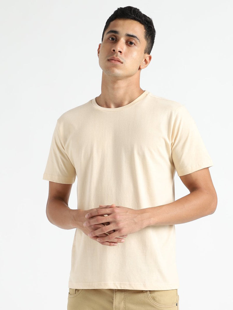Buy Organic Cotton & Naturally Dyed Rust Cream Men'sT-shirt | Shop Verified Sustainable Products on Brown Living