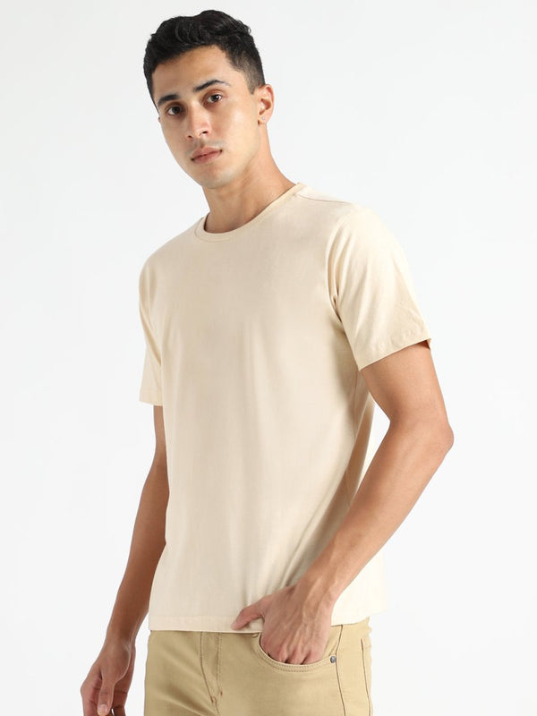 Buy Organic Cotton & Naturally Dyed Rust Cream Men'sT-shirt | Shop Verified Sustainable Mens Tshirt on Brown Living™