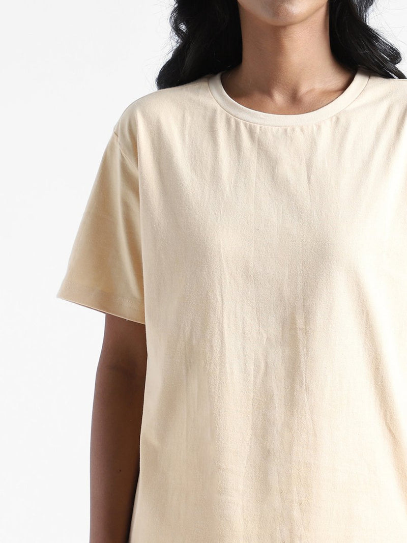 Buy Organic Cotton & Naturally Dyed Rust Cream Women's T-shirt | Shop Verified Sustainable Womens T-Shirt on Brown Living™
