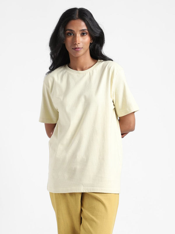 Buy Organic Cotton & Naturally Dyed Turmeric Yellow Women's T-shirt | Shop Verified Sustainable Products on Brown Living