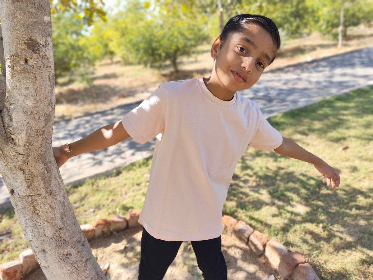 Baby Pink Kids T-shirt - Organic Cotton & Naturally Fiber Dyed | Verified Sustainable by Brown Living™