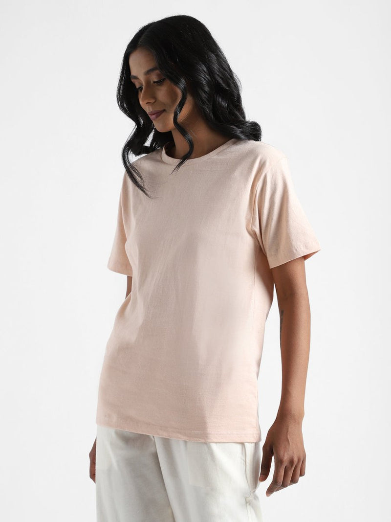Buy Organic Cotton & Naturally Fiber Dyed Baby Pink Women's T-shirt | Shop Verified Sustainable Womens T-Shirt on Brown Living™