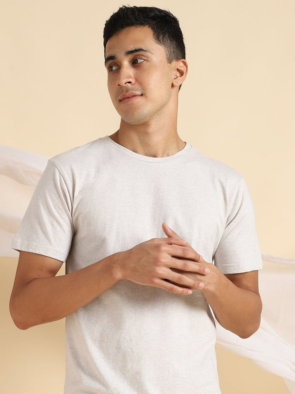 Buy Organic Cotton & Naturally Fiber Dyed Grey Melange Men's T-shirt | Shop Verified Sustainable Mens Tshirt on Brown Living™
