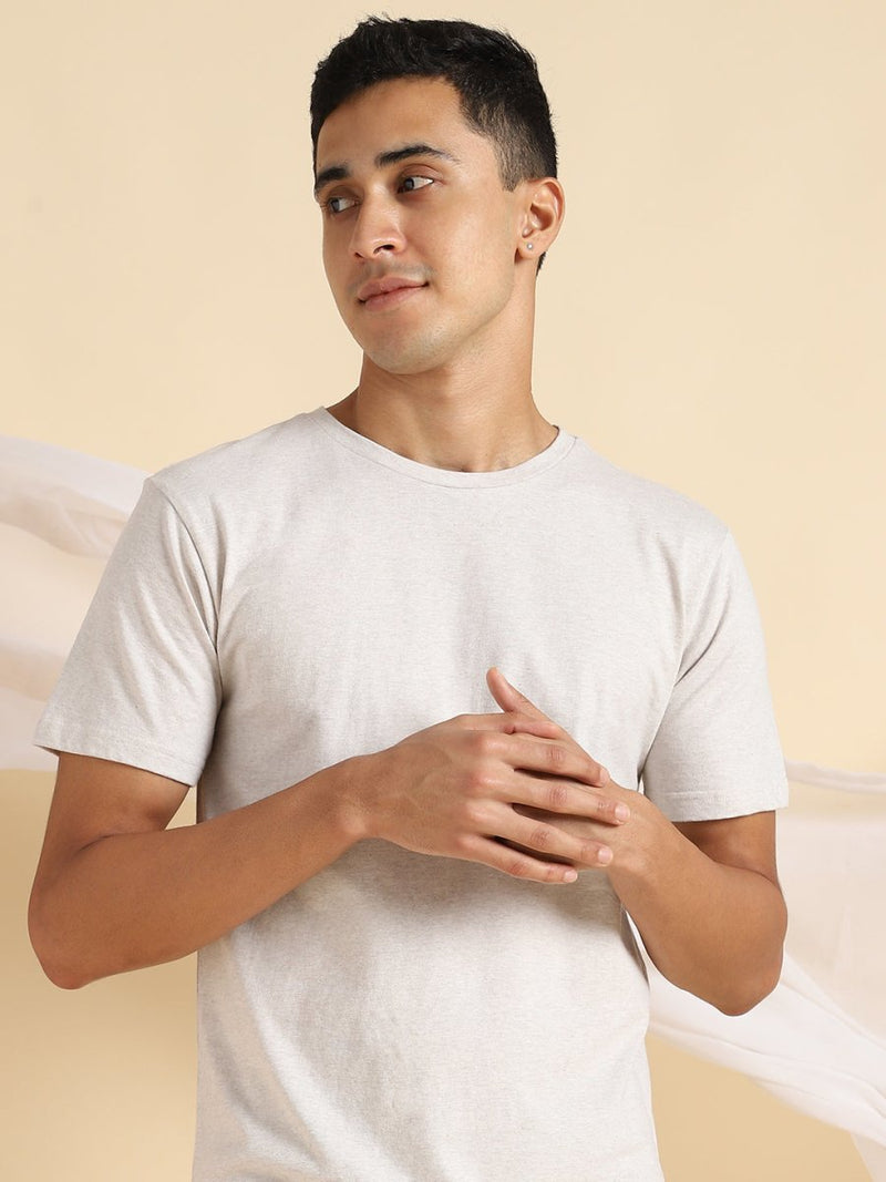 Buy Organic Cotton & Naturally Fiber Dyed Grey Melange Men's T-shirt | Shop Verified Sustainable Products on Brown Living