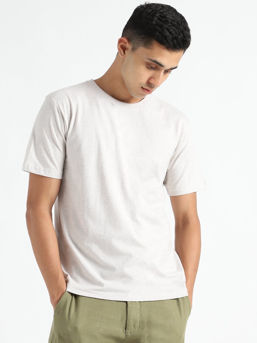 Grey Melange T-shirt - Organic Cotton & Naturally Fiber Dyed | Verified Sustainable by Brown Living™