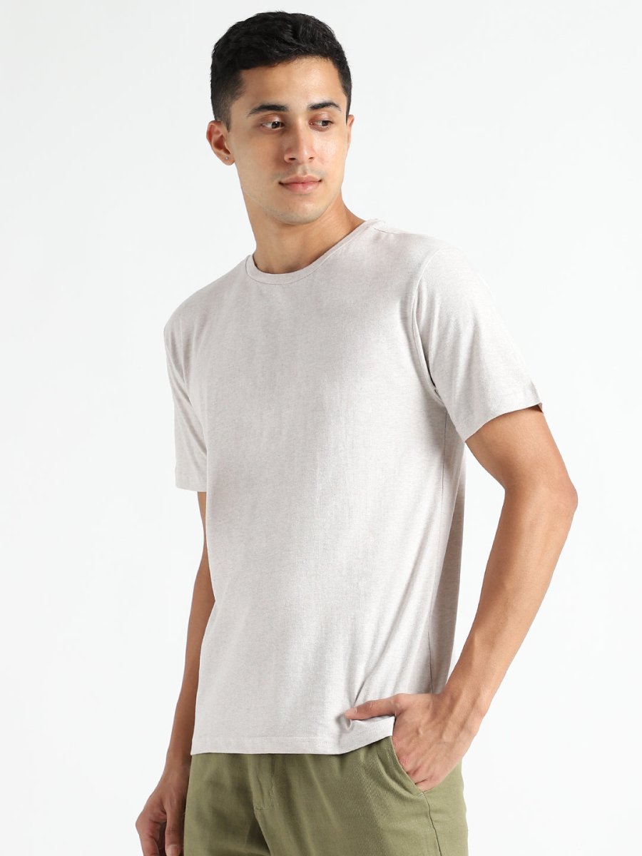 Buy Organic Cotton & Naturally Fiber Dyed Grey Melange Men's T-shirt ...