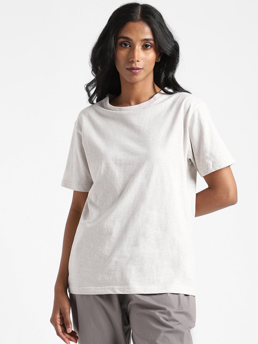 Grey Melange T-shirt - Organic Cotton & Naturally Fiber Dyed | Verified Sustainable by Brown Living™