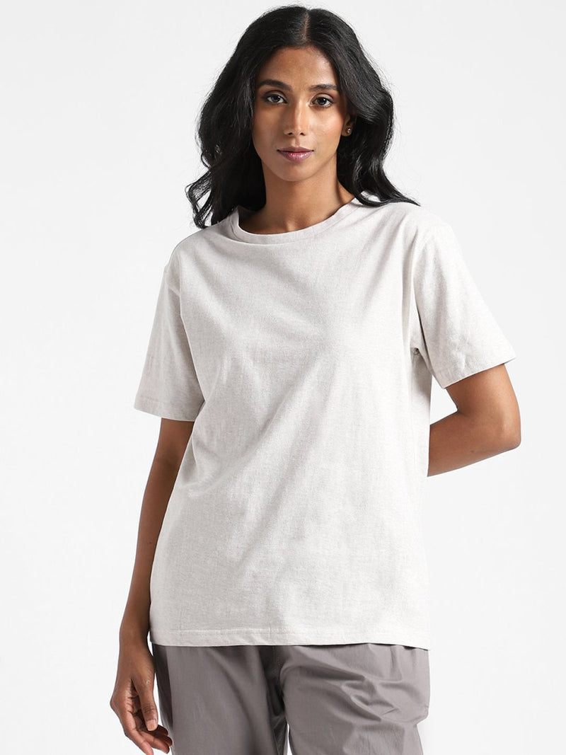 Buy Organic Cotton & Naturally Fiber Dyed Grey Melange Women's T-shirt | Shop Verified Sustainable Products on Brown Living
