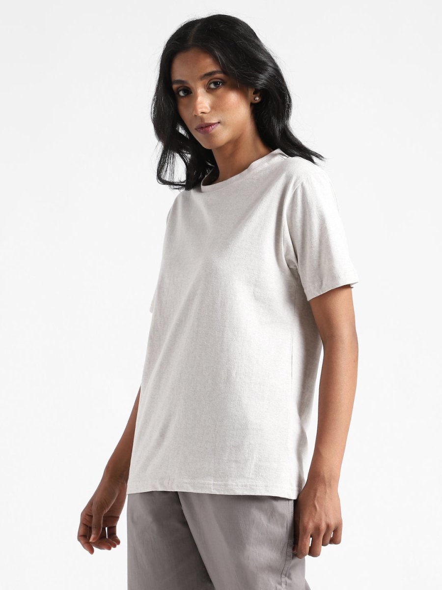 Grey Melange T-shirt - Organic Cotton & Naturally Fiber Dyed | Verified Sustainable by Brown Living™