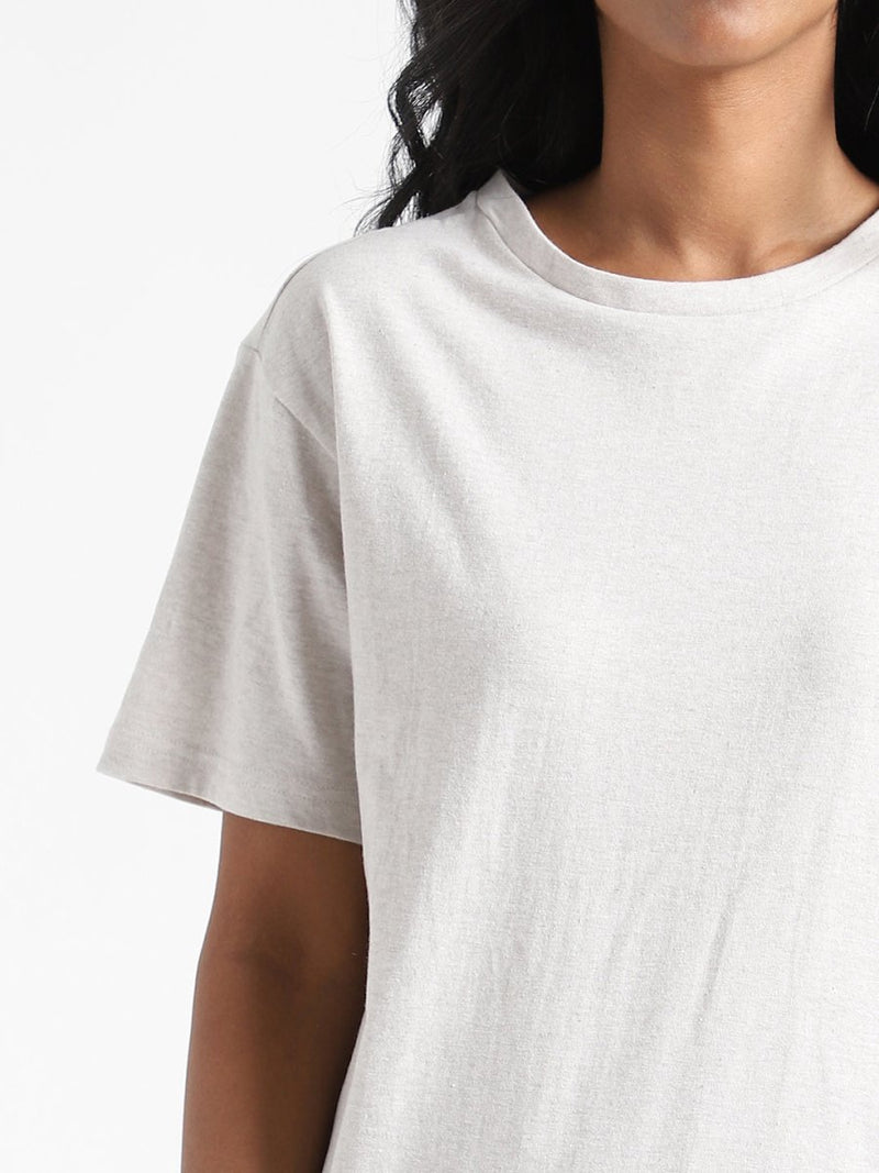 Buy Organic Cotton & Naturally Fiber Dyed Grey Melange Women's T-shirt | Shop Verified Sustainable Womens T-Shirt on Brown Living™