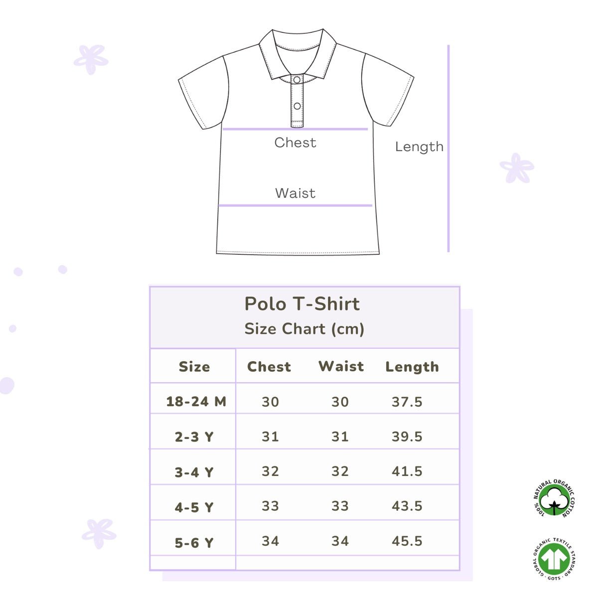 Organic Cotton Polo T-Shirt - Pinwheel Parade | Verified Sustainable by Brown Living™