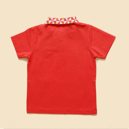 Organic Cotton Polo T-Shirt - Pinwheel Parade | Verified Sustainable by Brown Living™