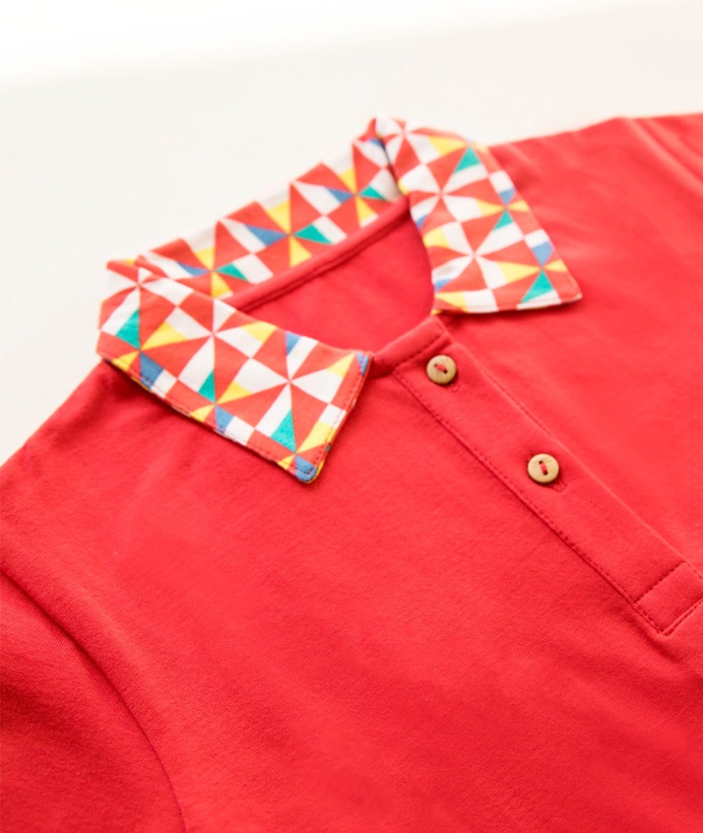 Organic Cotton Polo T-Shirt - Pinwheel Parade | Verified Sustainable by Brown Living™