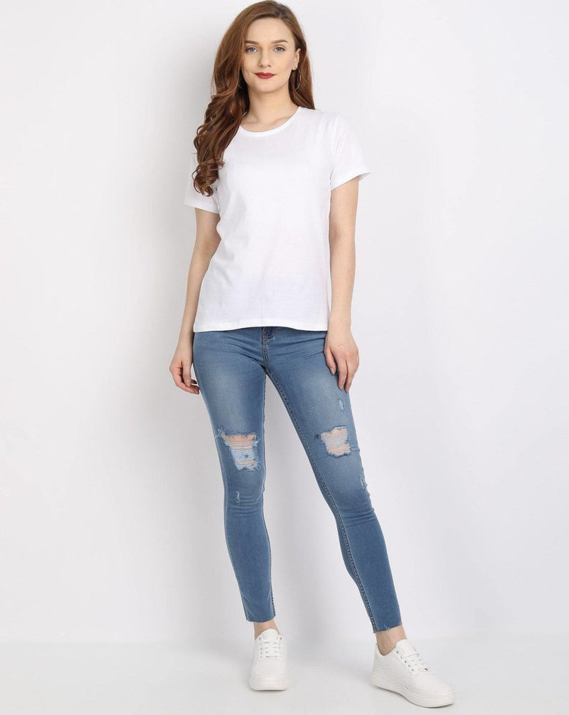 Buy Organic Cotton Pure White Women's T-shirt |FABRIC BEST FOR SUMMER | Shop Verified Sustainable Products on Brown Living