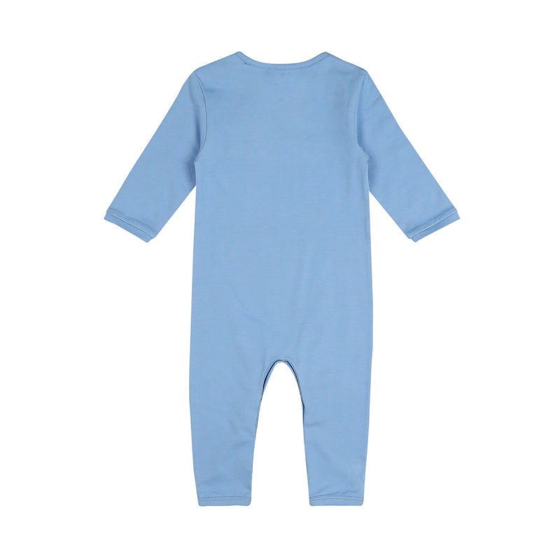 Organic Cotton Romper- Cornflower Blue | Verified Sustainable Kids Sleepsuits on Brown Living™