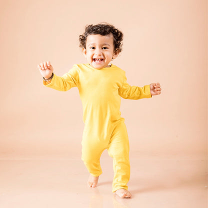 Organic Cotton Romper - Dandelion Yellow | Verified Sustainable by Brown Living™