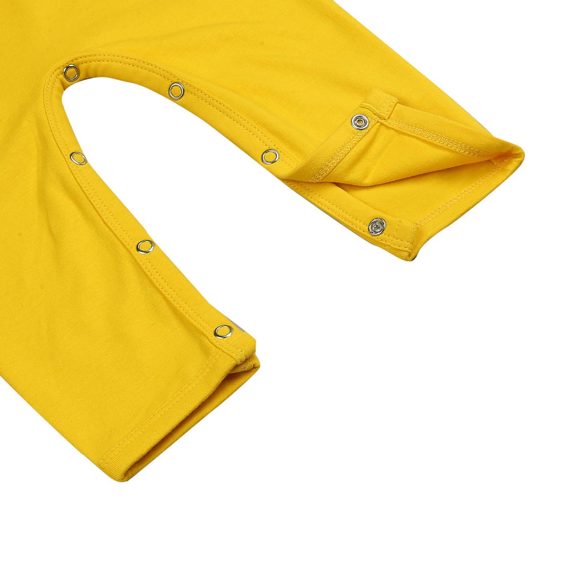Organic Cotton Romper- Dandelion Yellow | Verified Sustainable Kids Sleepsuits on Brown Living™