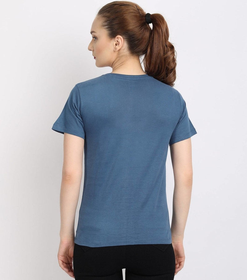 Buy Organic Cotton Round-Neck Classic Blue Women's T-shirt | Shop Verified Sustainable Products on Brown Living