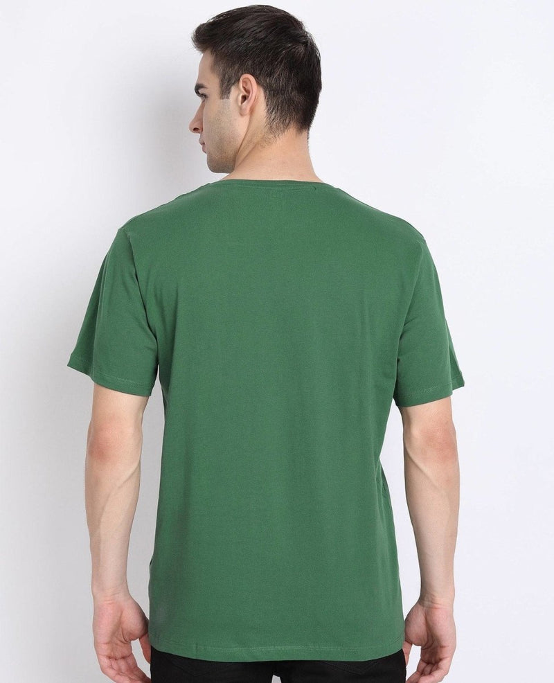 Buy Organic Cotton Round Neck Deep Green Men's T-shirt | Shop Verified Sustainable Products on Brown Living