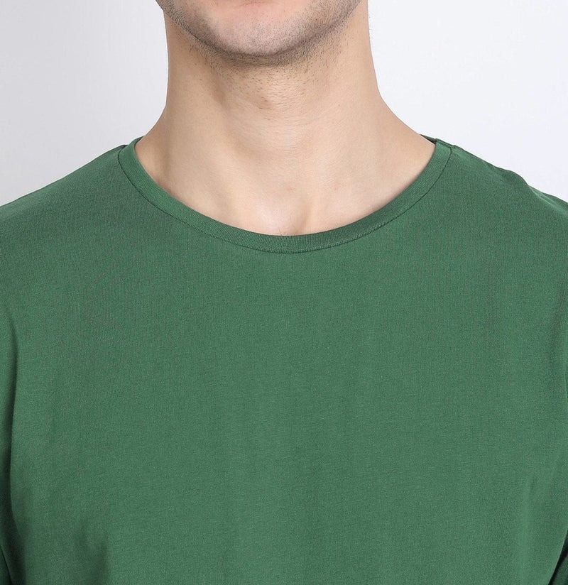 Buy Organic Cotton Round Neck Deep Green Men's T-shirt | Shop Verified Sustainable Products on Brown Living