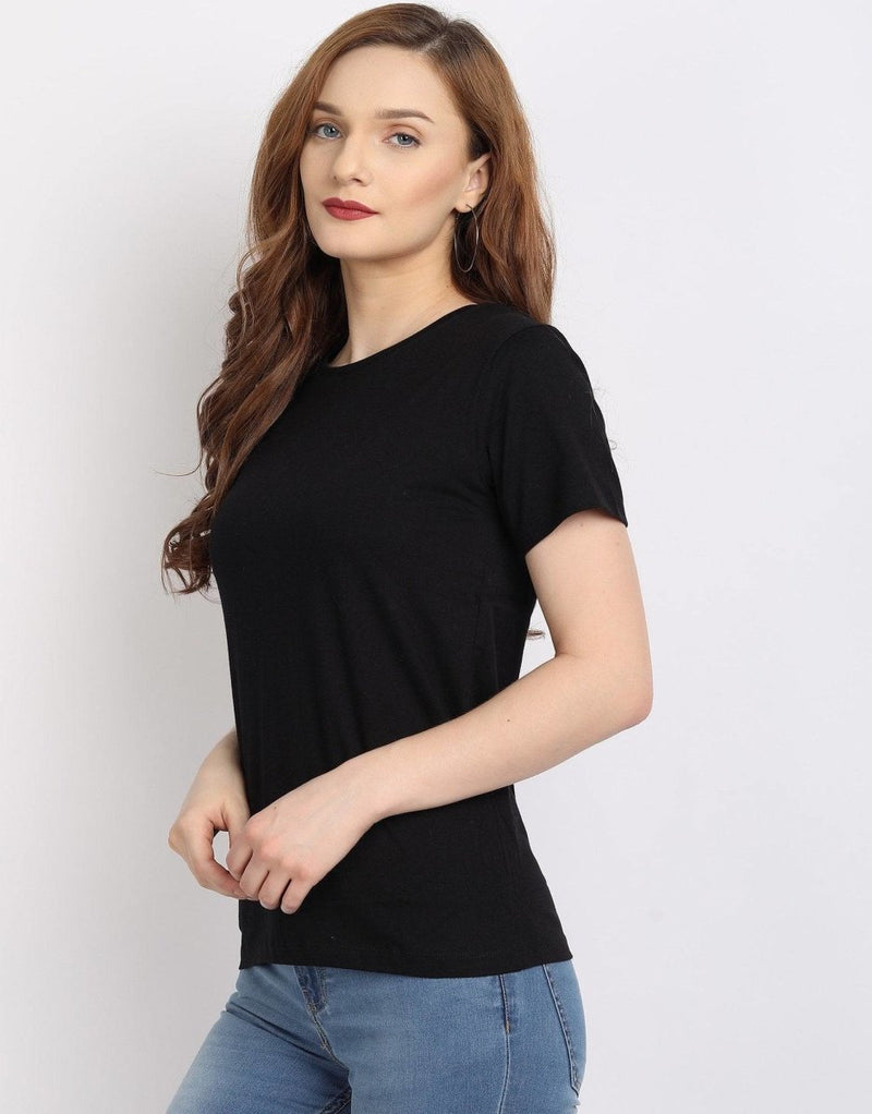 Buy Organic Cotton Round-Neck Iconic Black Women's T-shirt | Shop Verified Sustainable Products on Brown Living
