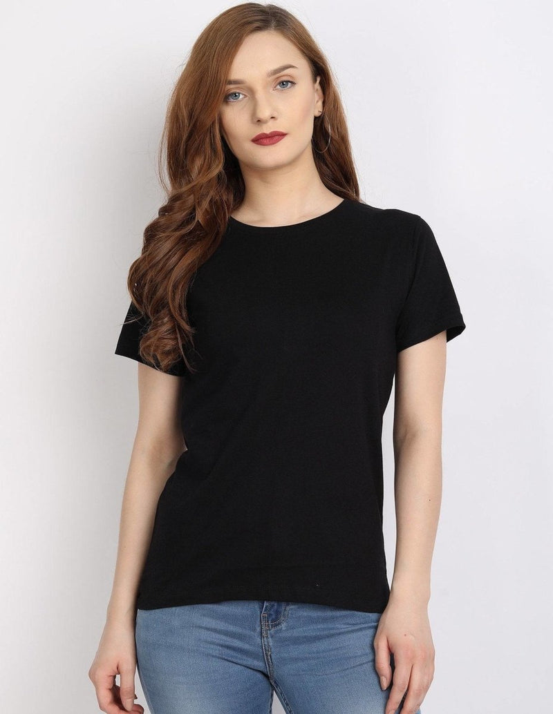 Buy Organic Cotton Round-Neck Iconic Black Women's T-shirt | Shop Verified Sustainable Products on Brown Living
