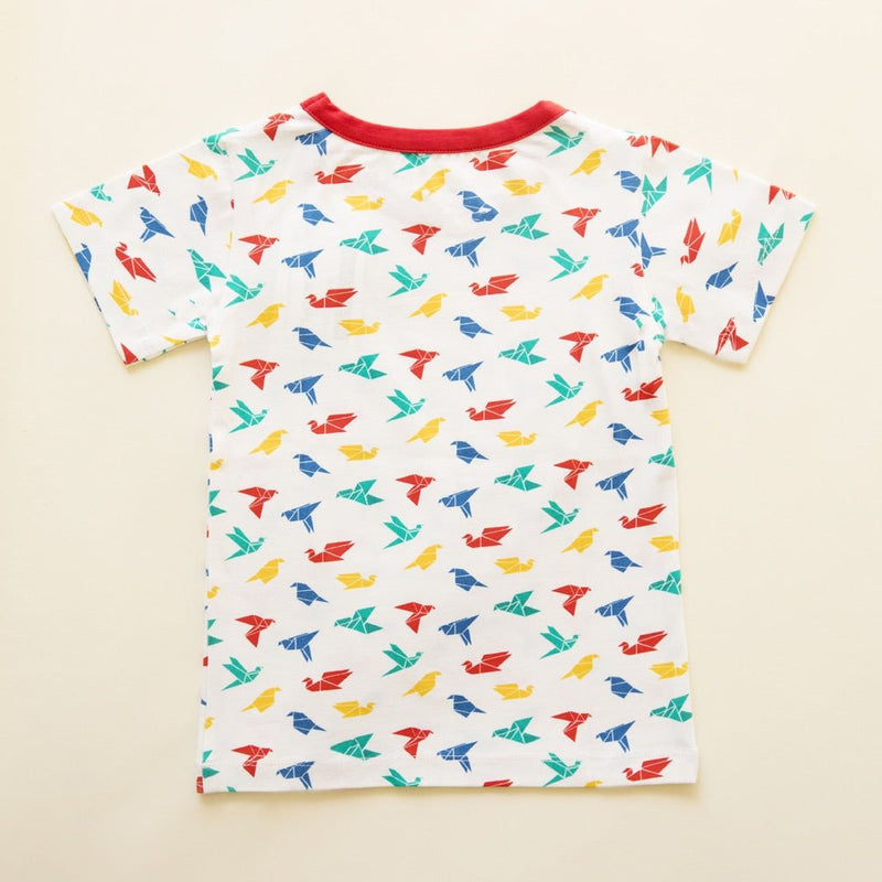 Buy Organic Cotton Round Neck Oversize Tee- Gummy Birds | Shop Verified Sustainable Kids Shirts on Brown Living™