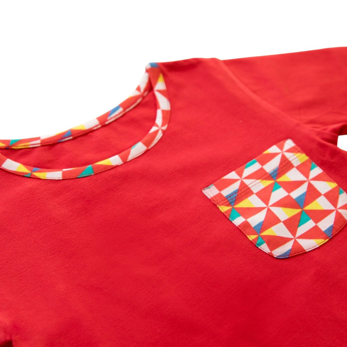 Organic Cotton Round Neck Pocket Tee - Pinwheel Parade | Verified Sustainable by Brown Living™