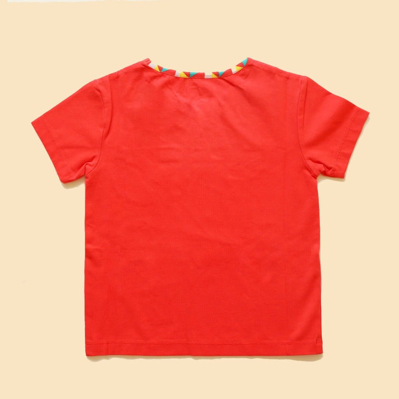 Buy Organic Cotton Round Neck Pocket Tee- Pinwheel Parade | Shop Verified Sustainable Kids Shirts on Brown Living™