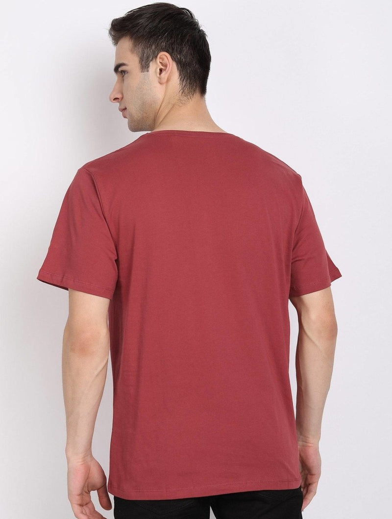 Buy Organic Cotton Round-Neck Sun Red Men's T-shirt | Shop Verified Sustainable Products on Brown Living