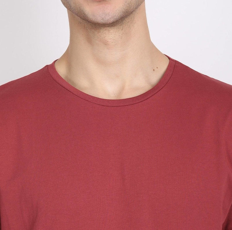 Buy Organic Cotton Round-Neck Sun Red Men's T-shirt | Shop Verified Sustainable Products on Brown Living