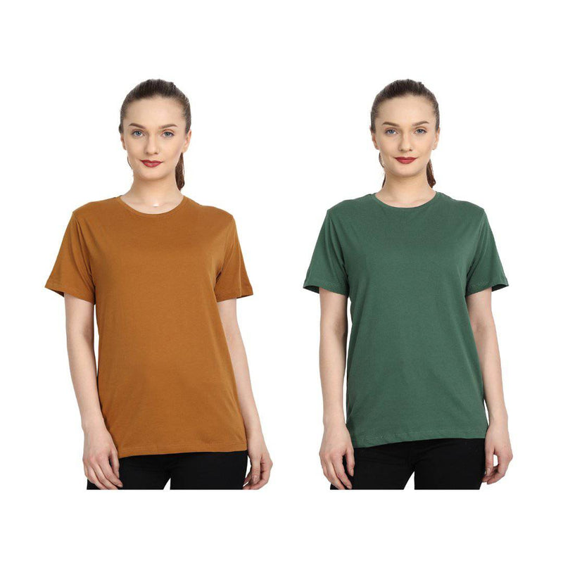 Buy Organic Cotton Round-Neck Women's T-shirt | Pack of 2 | Shop Verified Sustainable Products on Brown Living