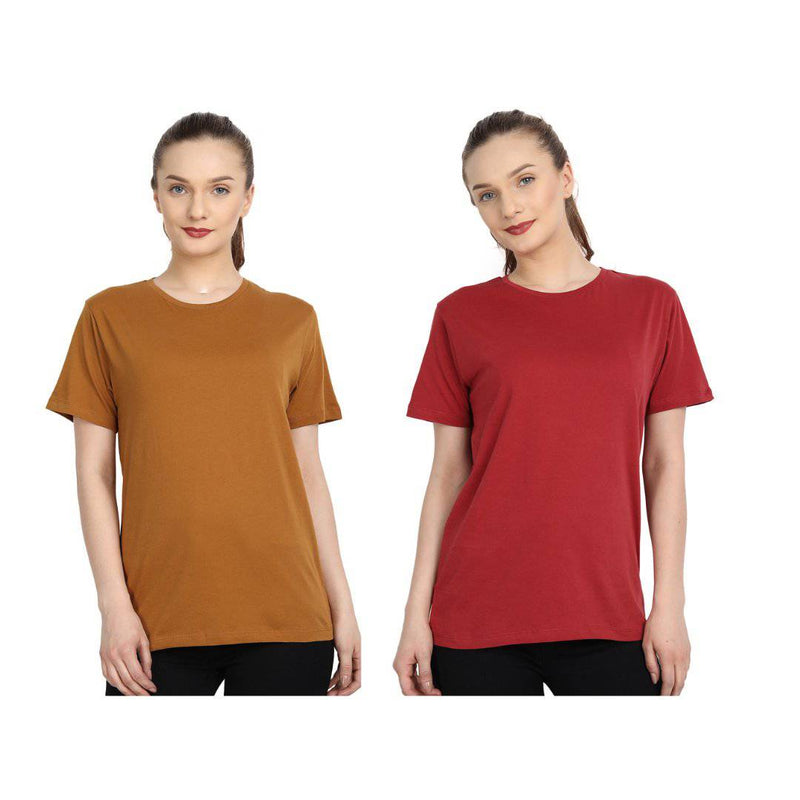 Buy Organic Cotton Round-Neck Women's T-shirt | Pack of 2 | Shop Verified Sustainable Products on Brown Living