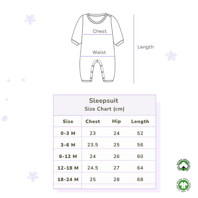 Organic Cotton Sleepsuit - Free Float | Verified Sustainable by Brown Living™