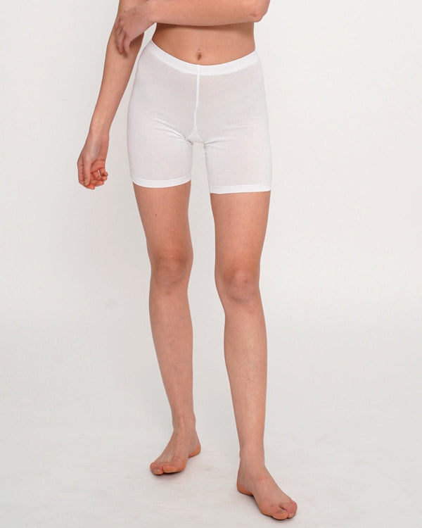 Organic Cotton Slip-shorts- White (Pack of 2) | Verified Sustainable Womens Underwear on Brown Living™