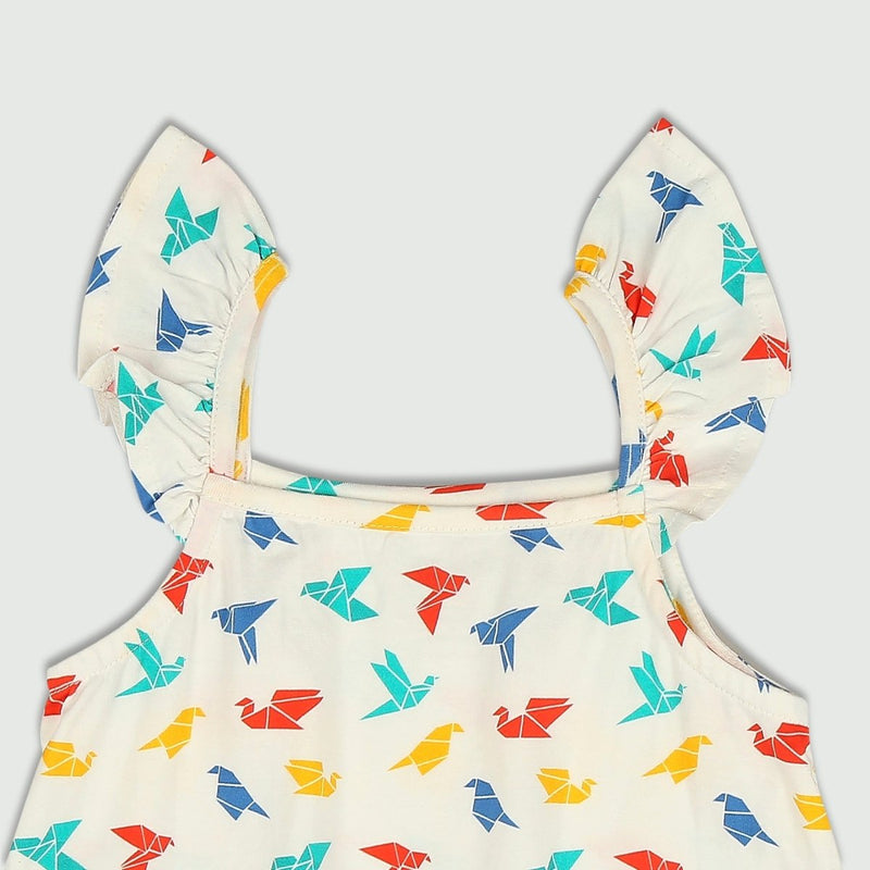 Buy Organic Cotton Strap Dress- Gummy Birds | Shop Verified Sustainable Kids Frocks & Dresses on Brown Living™