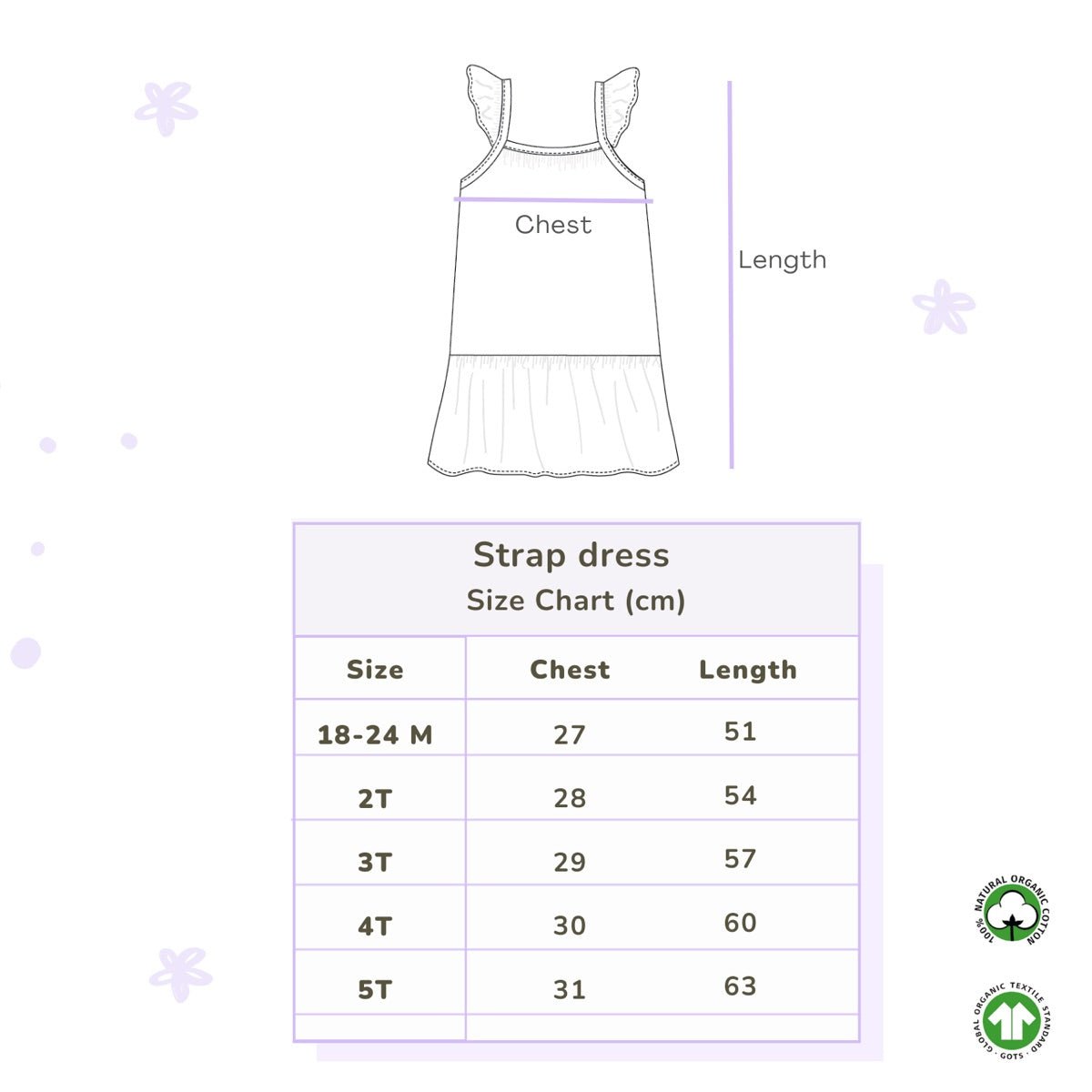 Organic Cotton Strap Dress - Indian Flora Orange | Verified Sustainable by Brown Living™