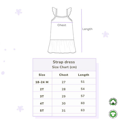 Organic Cotton Strap Dress - Indian Flora Orange | Verified Sustainable by Brown Living™