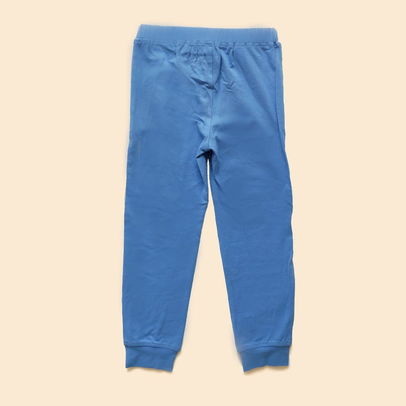 Buy Organic Cotton Unisex Joggers- Blue | Shop Verified Sustainable Kids Pajamas on Brown Living™