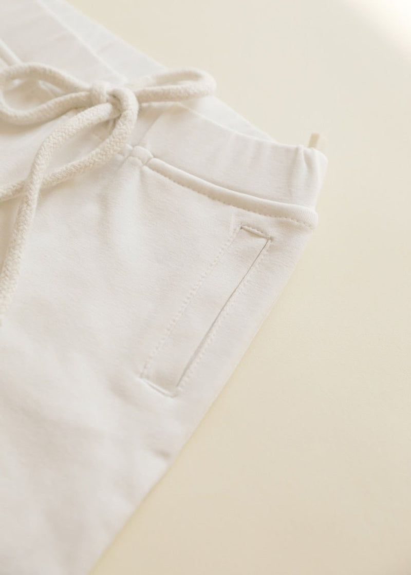 Buy Organic Cotton Unisex Joggers- White | Shop Verified Sustainable Kids Pajamas on Brown Living™