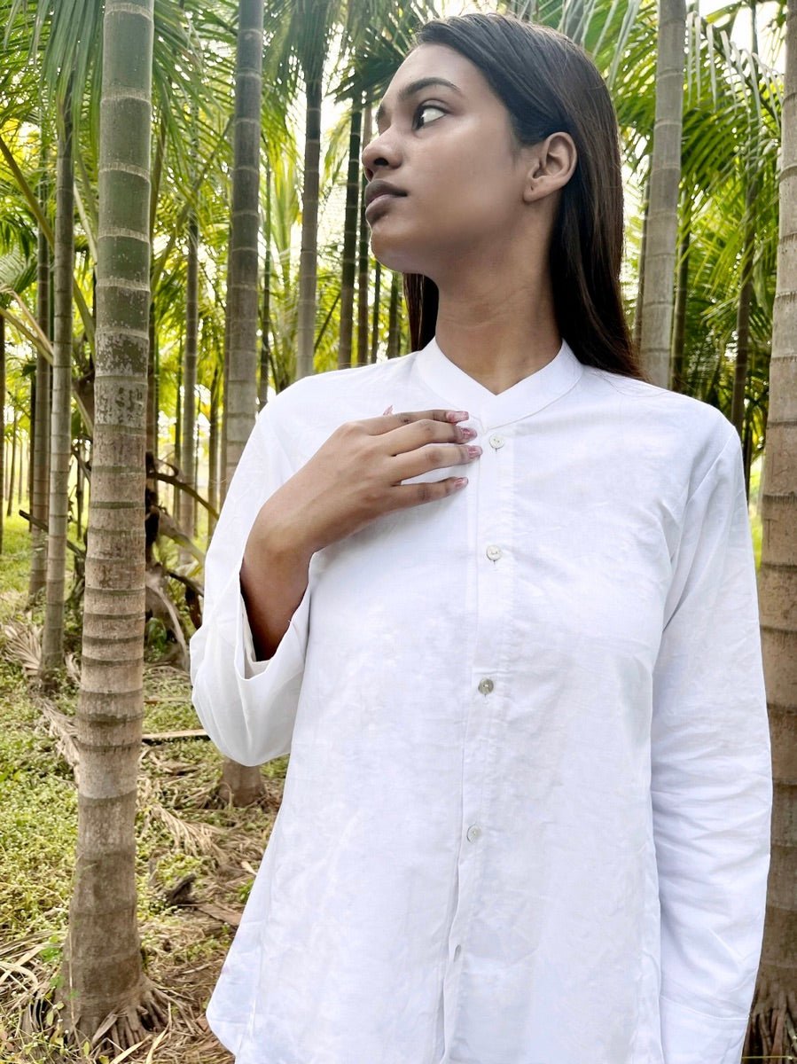 Organic Cotton White Shirt | Summer Shirt for women | Formal Shirt | Verified Sustainable by Brown Living™