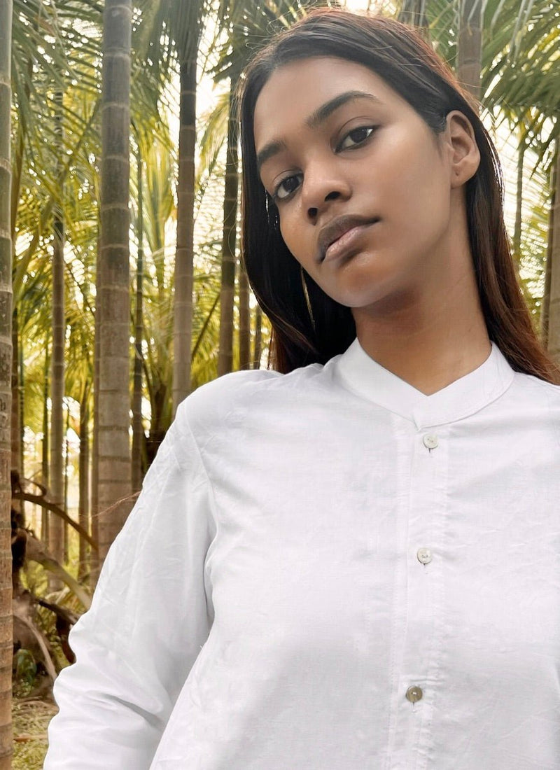 Buy Organic Cotton White Shirt | Summer Shirt for women | Formal Shirt | Shop Verified Sustainable Womens Shirt on Brown Living™