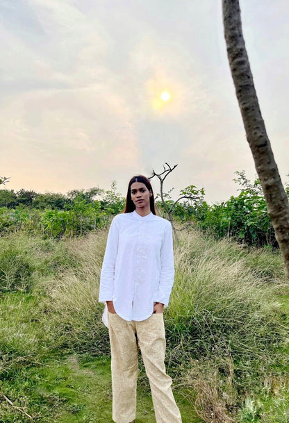 Organic Cotton White Shirt | Summer Shirt for women | Formal Shirt | Verified Sustainable by Brown Living™