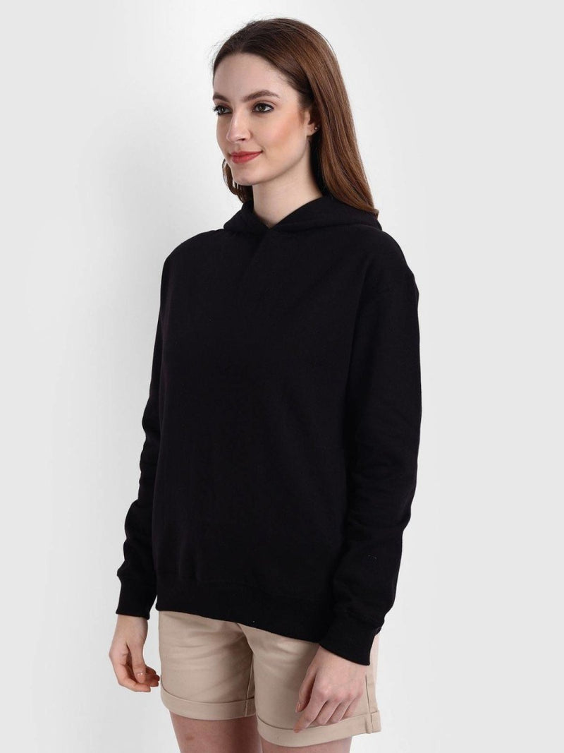 Buy Organic Cotton Women's Black Hoodie | Pure Organic Cotton fleece | Winter Collection Women Hoodie | Shop Verified Sustainable Products on Brown Living