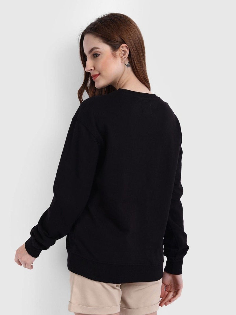 Buy Organic Cotton Women's Black Sweatshirt | Pure Organic Cotton fleece | Women's Winter Collection | Shop Verified Sustainable Products on Brown Living