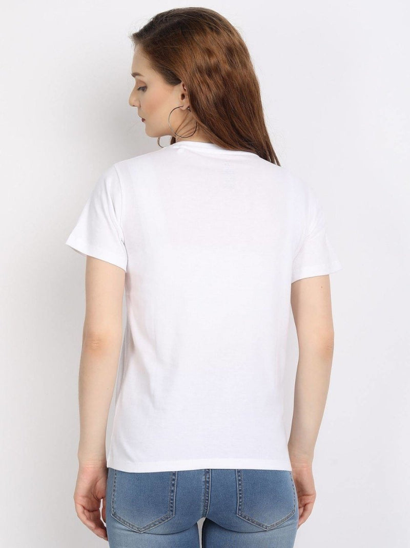 Buy Organic Cotton Women's Essential Printed Tee - Pure White | Shop Verified Sustainable Products on Brown Living
