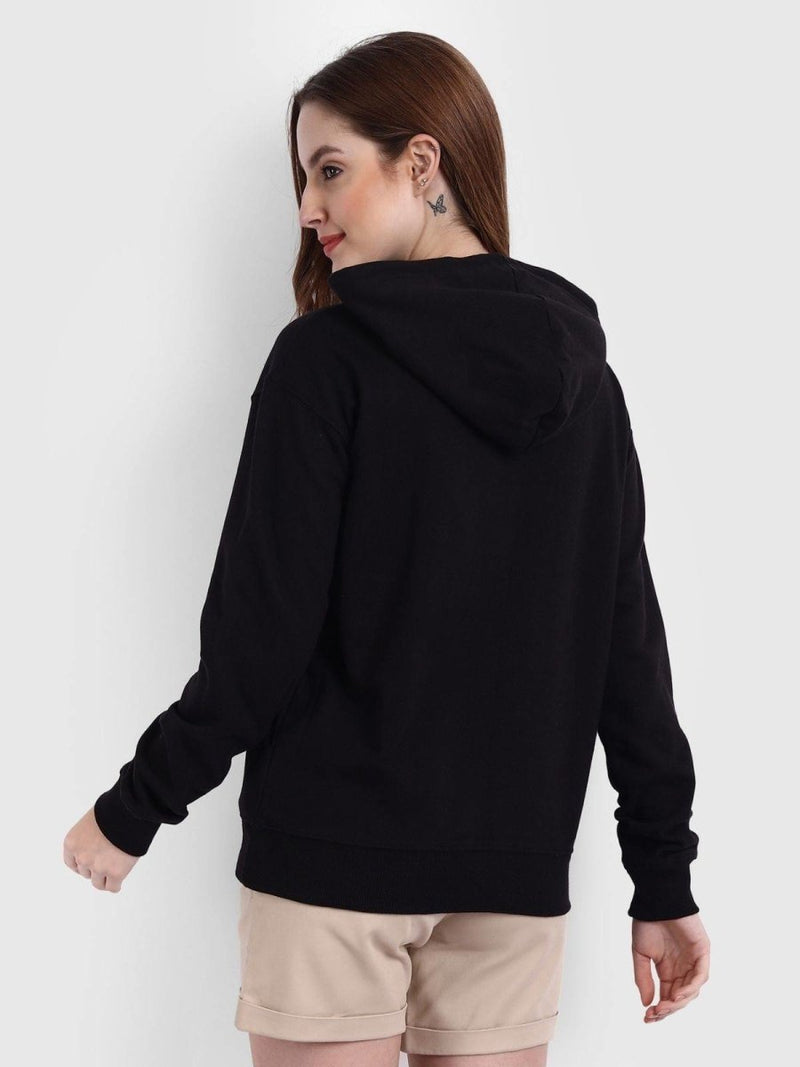 Buy Organic Cotton Women's Printed Iconic Black Hoodie | Pure Organic Cotton fleece | Water based inks | Shop Verified Sustainable Products on Brown Living