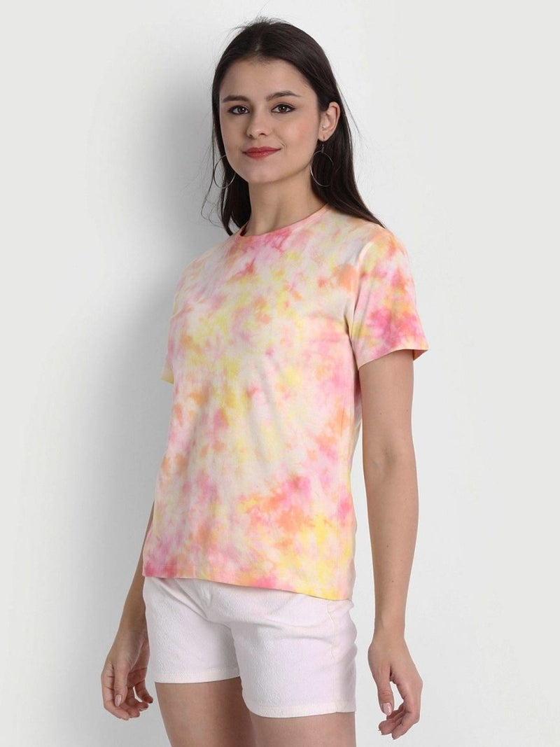 Buy Organic Cotton Women's Tie-Dye T-shirt |Candies Colour Tie Dye | Shop Verified Sustainable Products on Brown Living