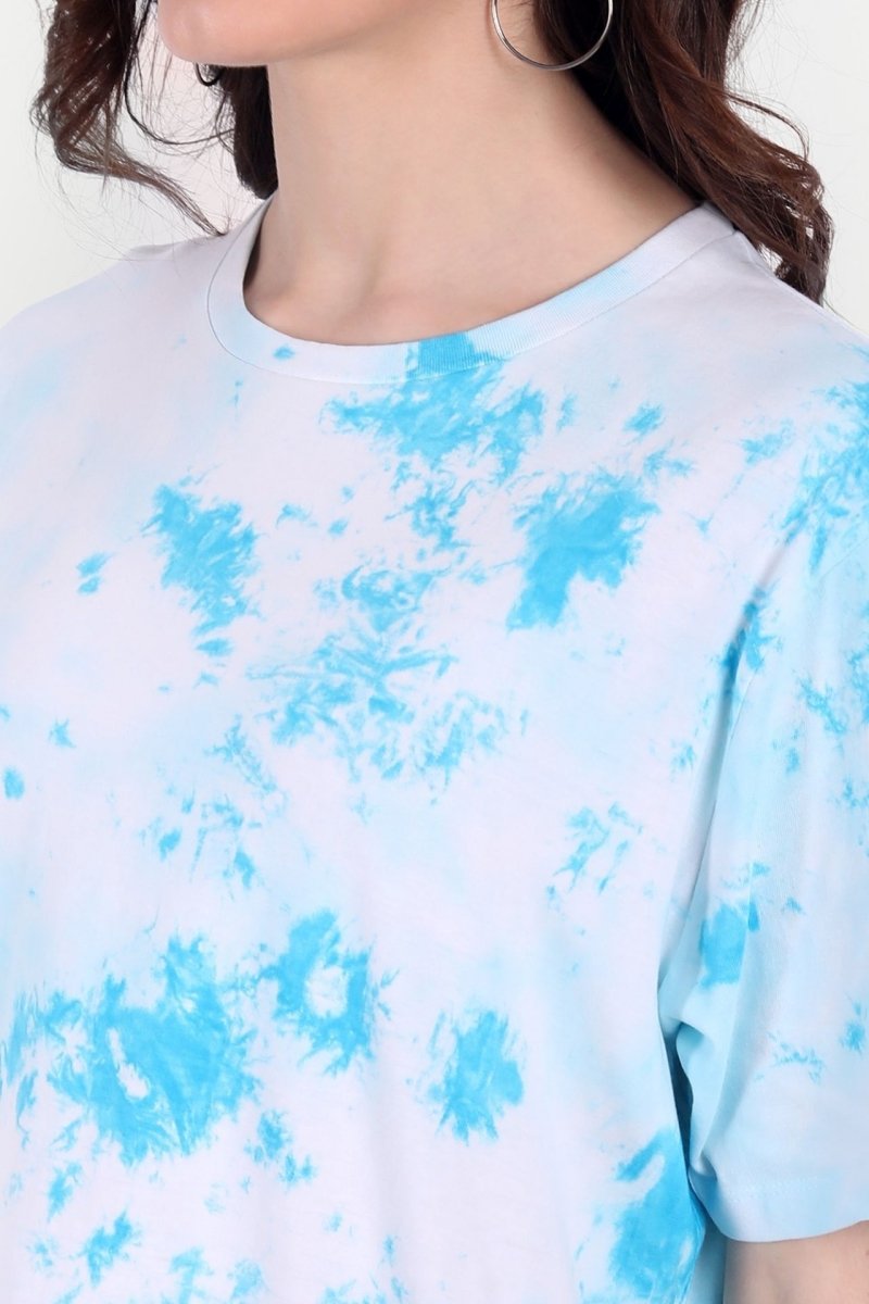 Buy Organic Cotton Women's Tie-Dye Tee | Alaskan Blue | Shop Verified Sustainable Products on Brown Living